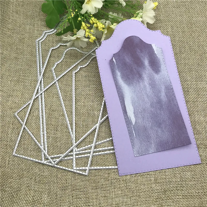 6Pcs Personality wallpaper background tag Metal Cutting Dies For DIY Scrapbooking Album Embossing Paper Cards Decorative Crafts