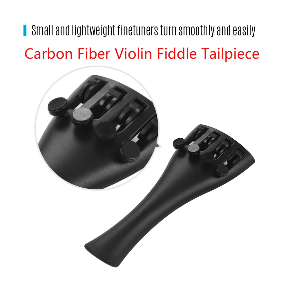 4/4 3/4 1/2 1/4 1/8 Violins Carbon Fiber Violin Tailpiece Carbon Fiber Fiddle Tailpiece 4 Fine Tuners Adjuster Tailpiece Guts