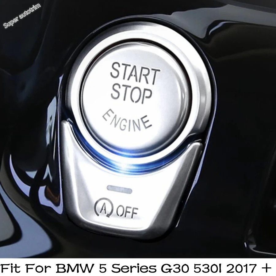 

Car Engine Start Stop Button Keyless Switch Decoration Cover Trim Accessories Interior Fit For BMW 5 Series G30 530I 2017 - 2023