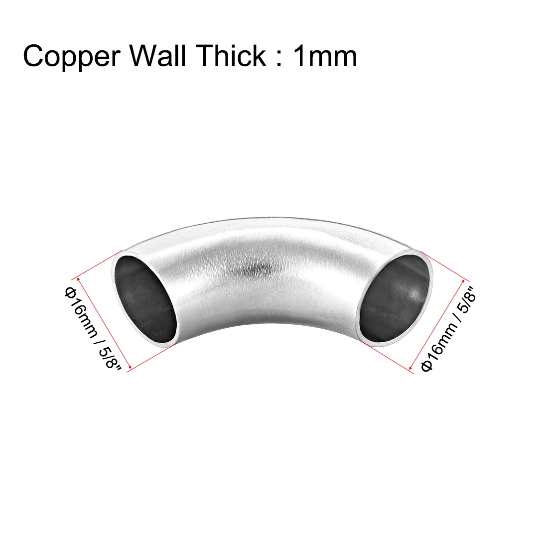 uxcell Stainless Steel 304 Pipe Fitting Long Radius 90 Degree Elbow Butt-Weld 5/8