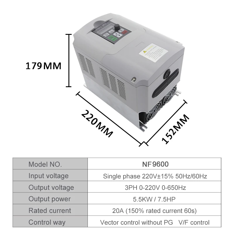 Imagem -06 - Nflixin-conversor de Frequência Variável Inversor Vfd Controle de Velocidade do Motor 9600 220v 0.75kw 1.5kw 2.2kw 4kw 5.5kw 7.5kw 1hp