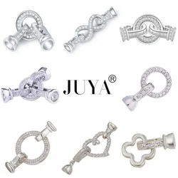 JUYA DIY Handmade Jewelry Findings Cubic Zirconia Fastener Clasps Connectors Accessories For Bracelets Necklaces Jewelry Making