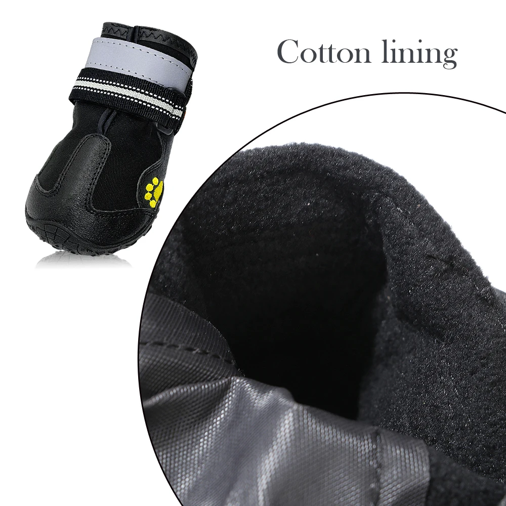 Reflective Dog Shoes Socks Winter Dog Boots Footwear Rain Wear Non-Slip Anti Skid Pet Shoes for Medium Large Dogs Pitbull