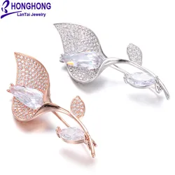 Beautiful And Elegant Arum Flower Shape Women’s Brooch 3A Zircon High Quality Plant Women’s Accessories Fashion Jewelry