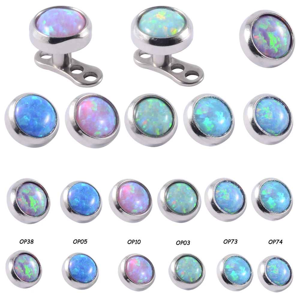 1 PC Surgical Steel Opal Dermal Anchor Top Micro Dermal Anchor Flower Piercings Skin Diver Piercing Body Jewelry