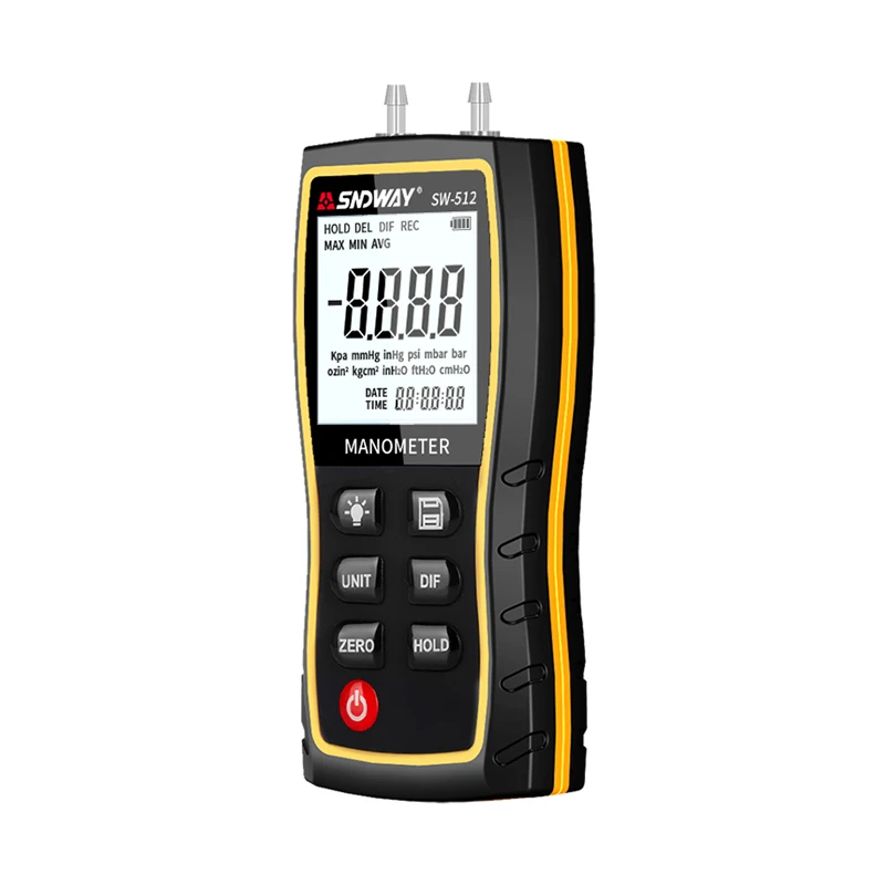 SNDWAY differential pressure gauge handheld LCD digital dual-port pressure gauge differential pressure gauge tester SW-512