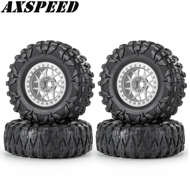 

AXSPEED 2.2inch RC Wheel Rims and Rubber Wheel Tires Skin Kit for 1:10 RC Crawler Axial SCX10 Wraith 90018 Wheels Parts