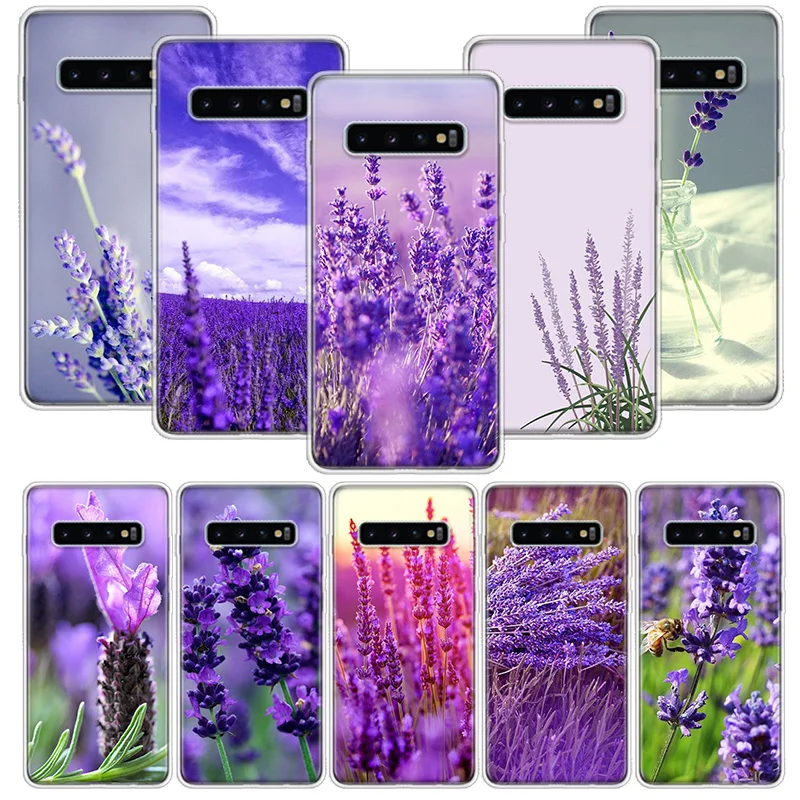 Simple lavender Purple flowers Phone Case For Samsung Galaxy S23 S24 Ultra S20 FE S21 S22 Plus S10 S10E S9 S8 + Soft Cover Funda