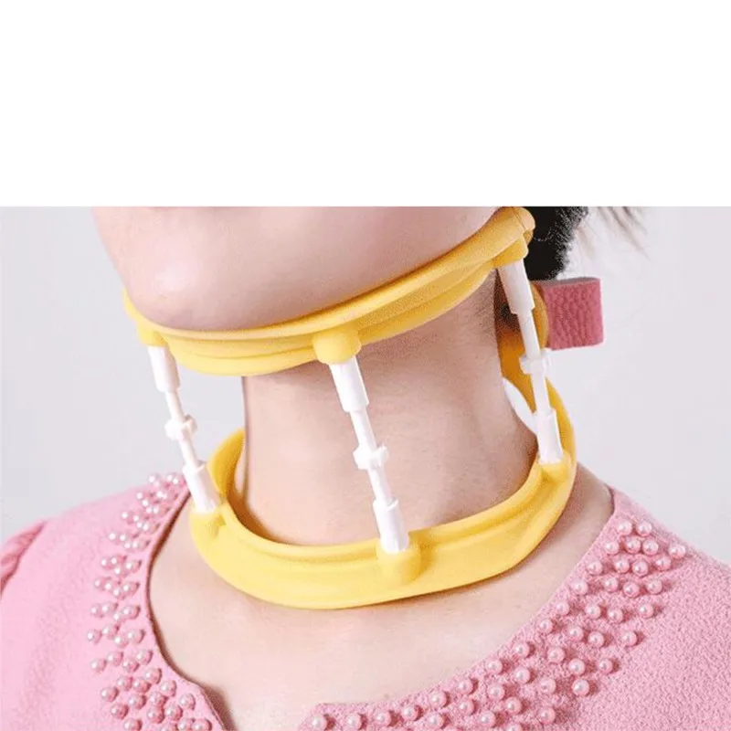 Adjustable silicone neck collar framework elongation neck traction Massager vertebrae support massage to relax