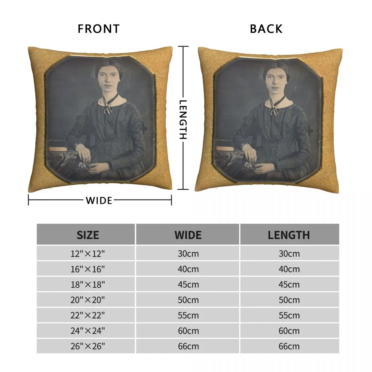 Emily Dickinson Poet Pillowcase Polyester Linen Velvet Printed Zip Decor Sofa Cushion Cover Wholesale 18