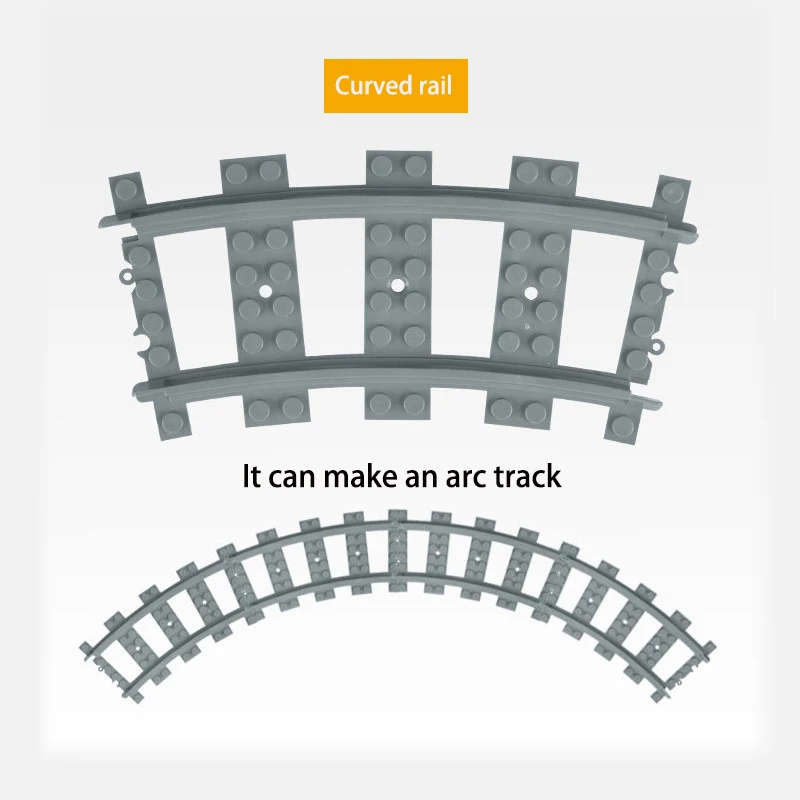 Moc City Zugbahn gerade Kurve Soft Track Set Baustein Eisenbahn Elektro zug Zubehör Spielzeug für Jungen