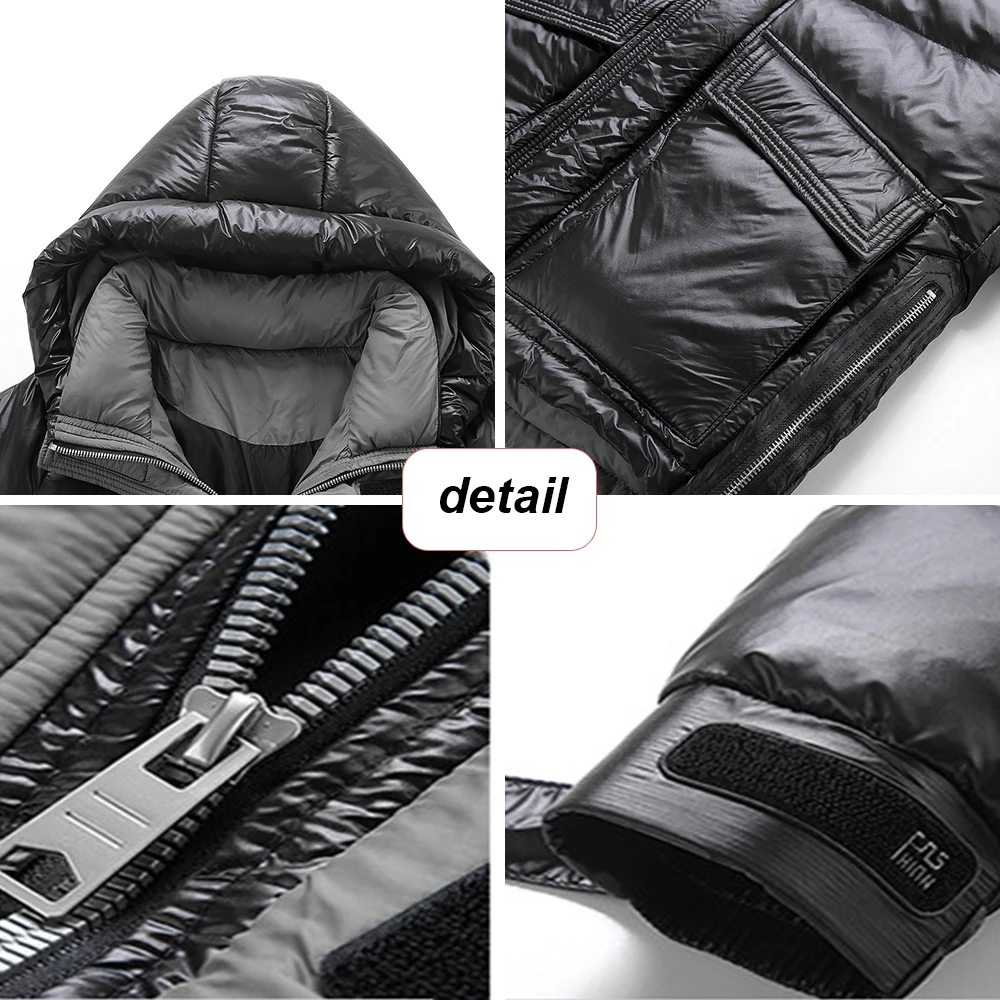 Men Winter Down Jacket Coats 2021 New Thick Warm White Duck Down Fashion Loose Hooded Jakcets Streetwear Parkas Men Clothing