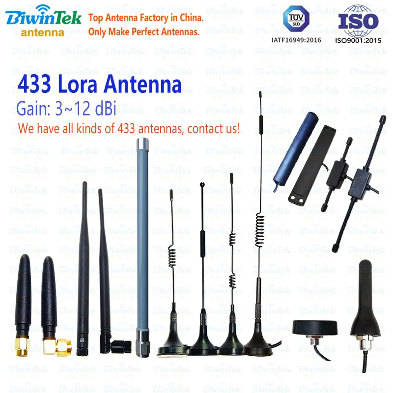 

433MHz Lora Antenna Interphone Radio Repeater Terminal VehicleCar RemoteControl Outdoor 315 915 408Receiver MagnetScrew3M SMA