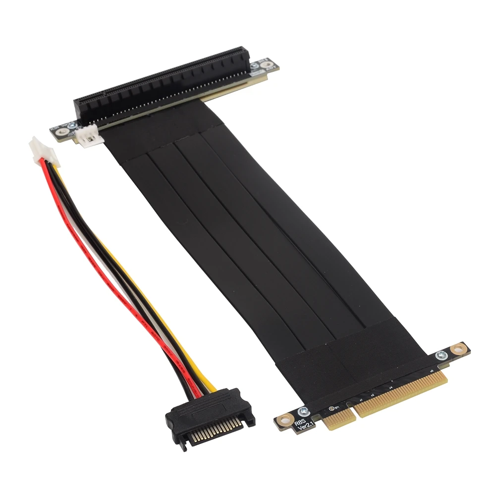 PCI-E X8 إلى X16 تمديد مهائي كابلات بطاقة الناهض ل GTX 1080 RTX3060 GPU الرسومات ETH التعدين موسع مع دعم اللوحة القاعدة
