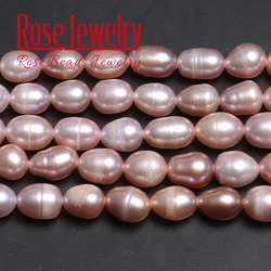 4A Quality 100% Real Natural Freshwater Cultured Pink Pearls Rice Shape Loose Beads 36 cm Strand 3-11 mm Size For Jewelry Making