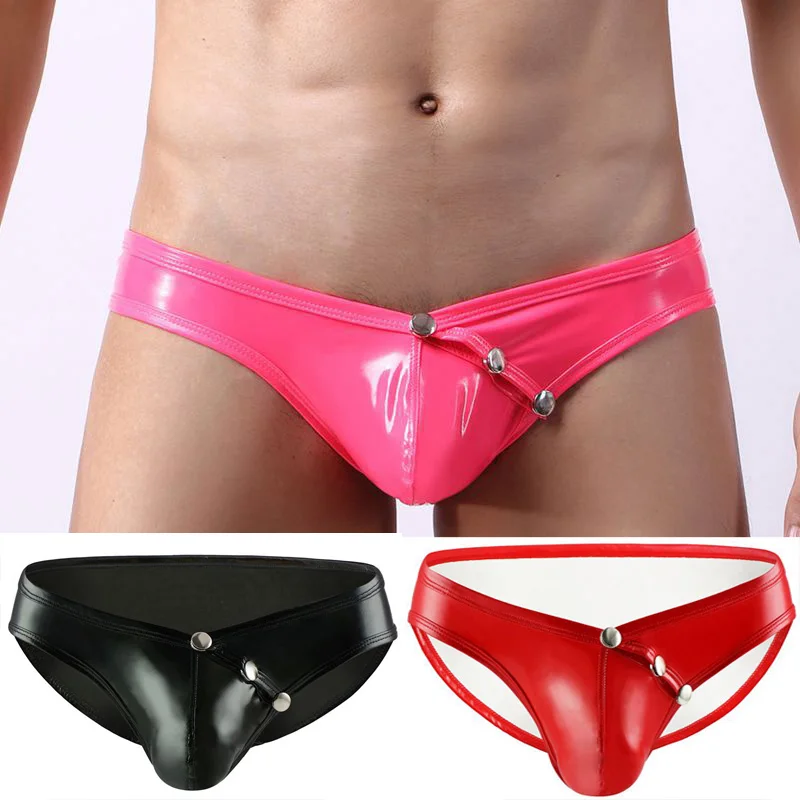 

3PCS Soft PU Jockstrap Men Sexy Thongs Brief Double D G-string Thong Men Tanga Gay Underwear Male Jockstraps Gay Men Underwear