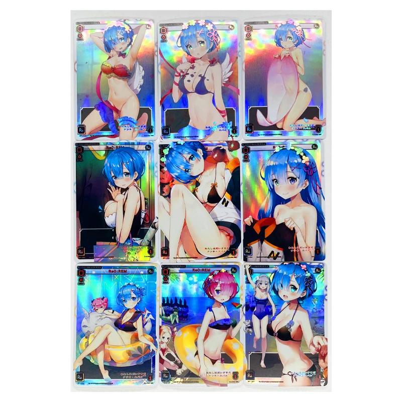 9pcs/set Rem Ram Life In A Different World From Zero No.3 ACG Sexy Toys Hobbies Hobby Collectibles Game Collection Anime Cards