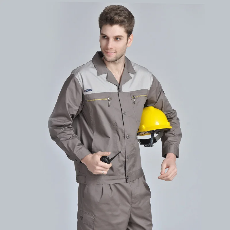 Work Clothing Set Men Dust Proof Factory Repairman Tooling Porter Staff Suit Electrician Safety Male Workshop Durable Uniforms