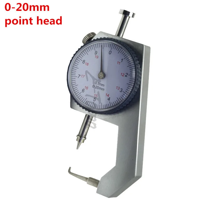 0-20mm Dial Thickness Gauge Curved Tip 0-10mm For Hollow Pipe Or Circular Tube Caliper Gauge flat head thickness meter tester