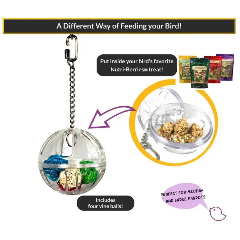 Parrot Chew Toy Balls Hanging Clear Acrylic Bird Parrot Nest House Accessory for Small Animal for Dove House Nest Access