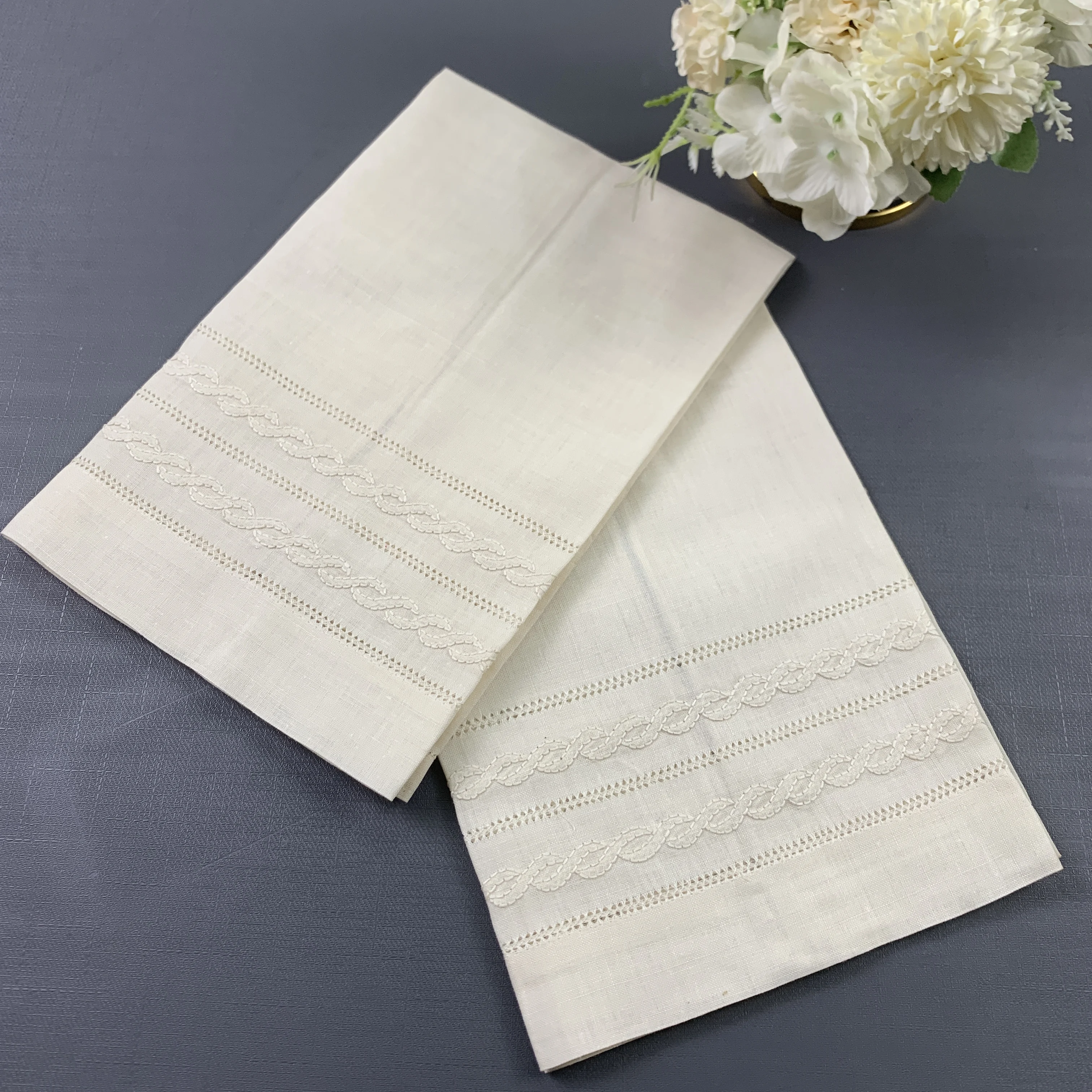 Handkerchiefs Towel Ecru Linen Tea Towel Cleaning Cloth Guest Hand Dish Kitchen Bathroom Towels