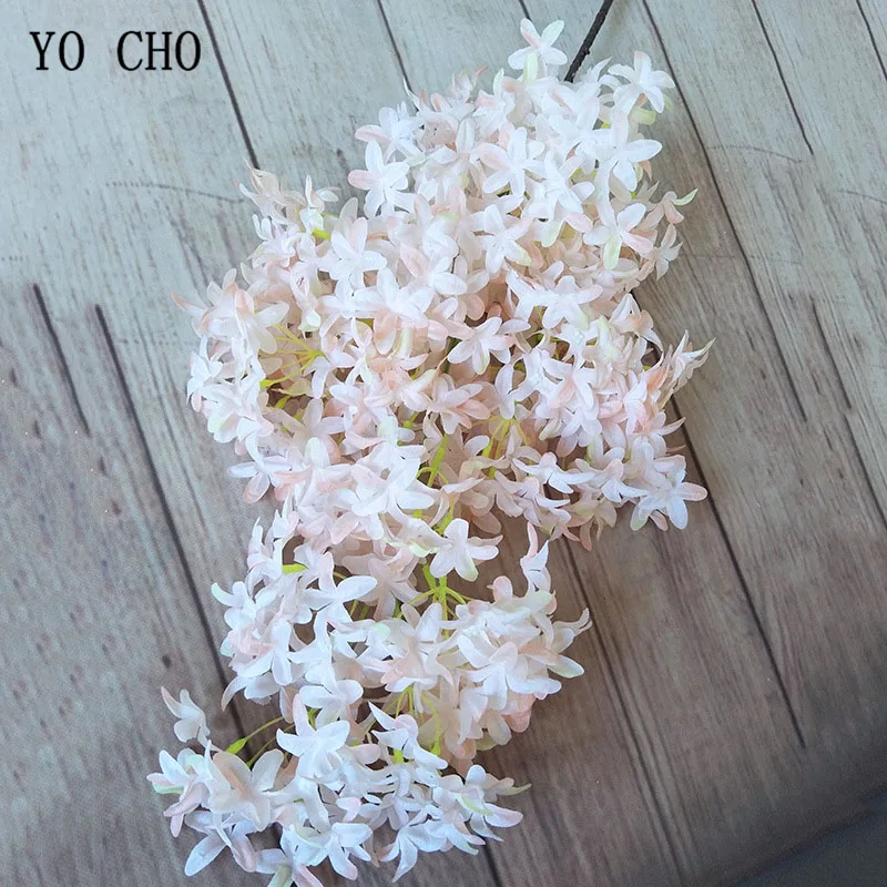 Yo cho buquê de flores artificiais de cerejeira, 108cm sakura flor de seda decoração para arco de casamento flores falsas jardim decoração para parede e cerca