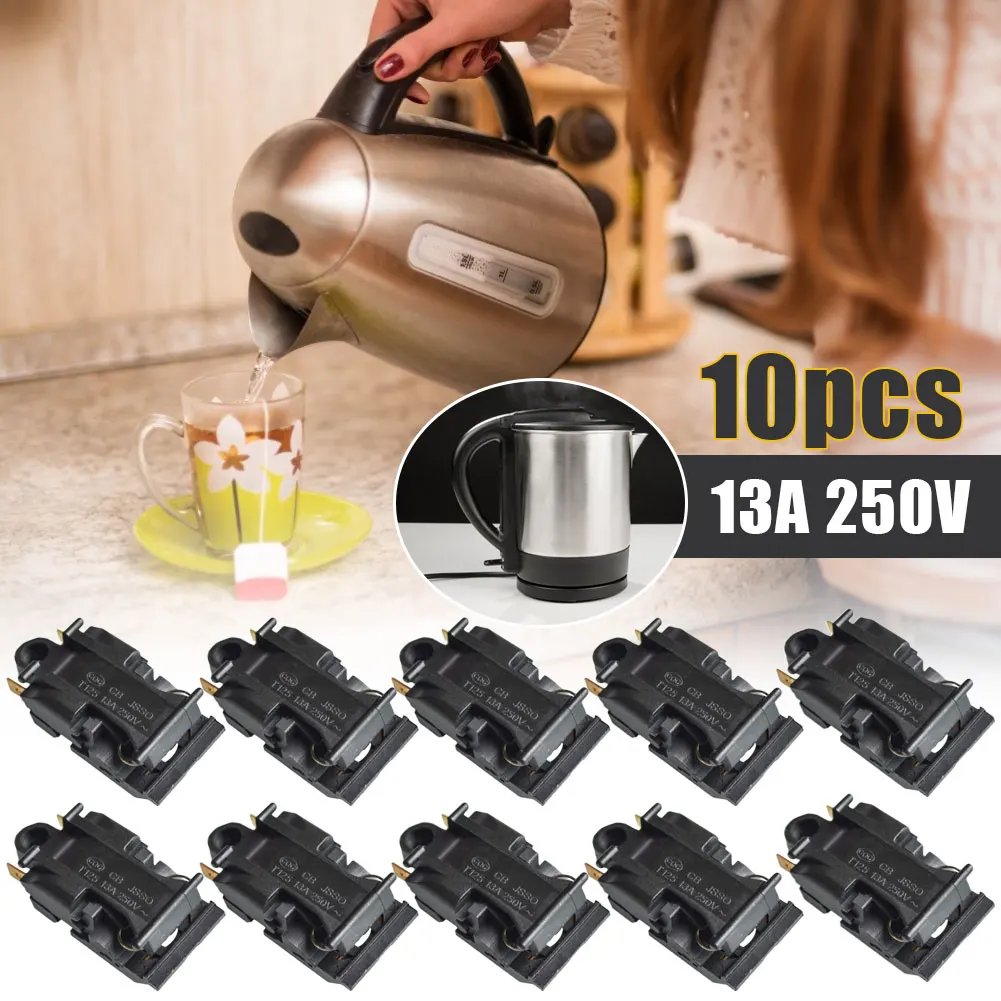 10Pcs 13A Electric Kettle Accessories Electric Kettle Thermostat Switch Steam Switch Kitchen Electric Kettle Accessories