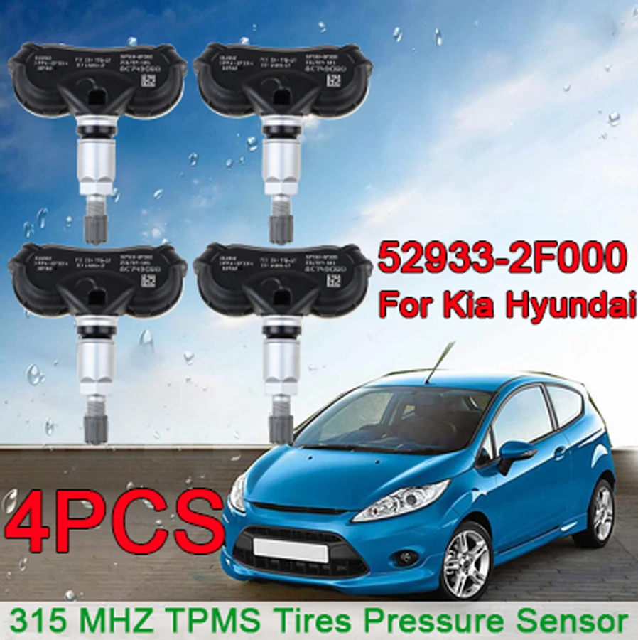 

Датчик давления в шинах TPMS для Hyundai Accent Tucson Sonata /Kia Rio 315 мгц 52933-2F000 529332F000, 4 шт.