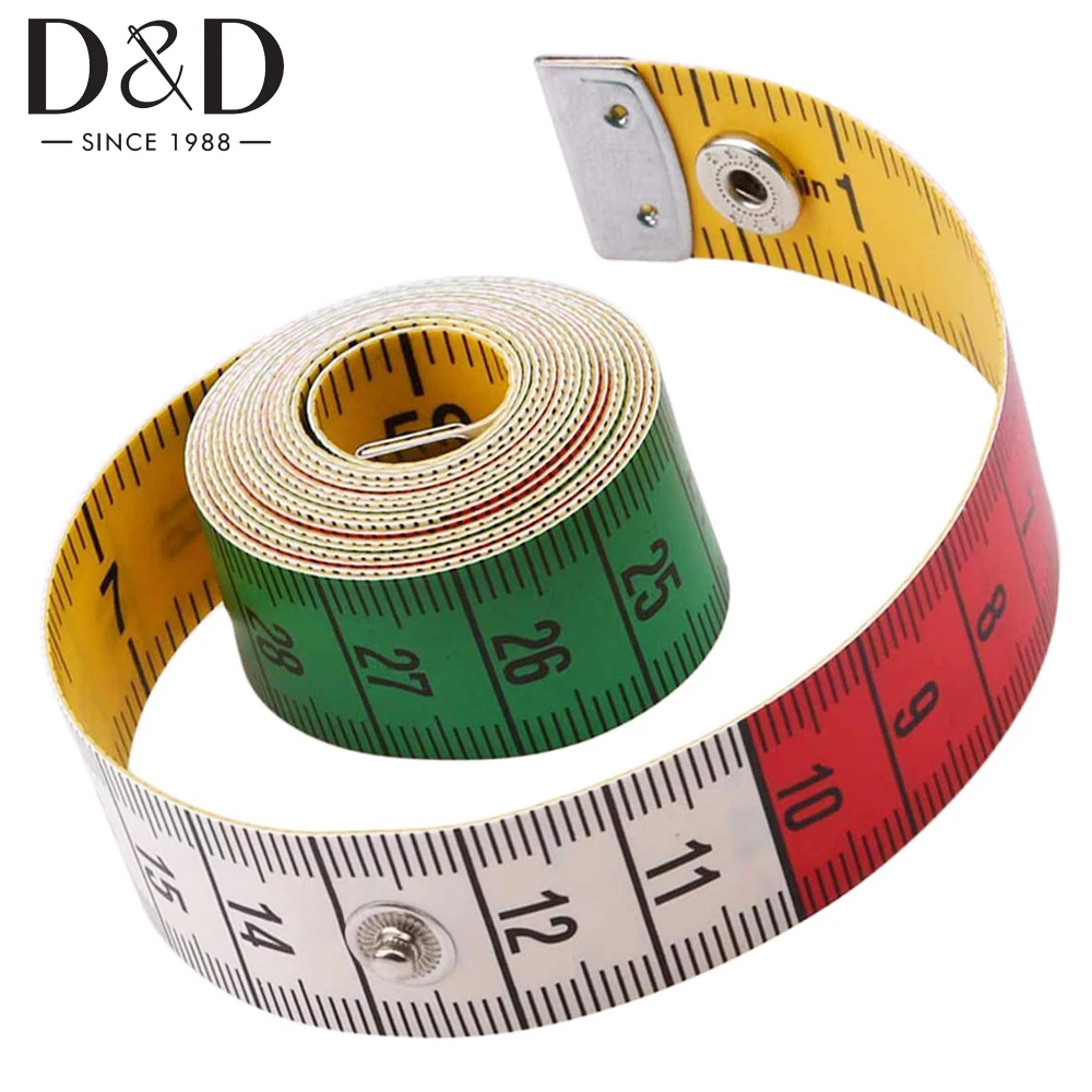 Tape Measure 60 Inch/150cm Soft Measuring Tape for Sewing Tailor Cloth and Body Measuring Ruler with Snap Fasteners Sewing Tools