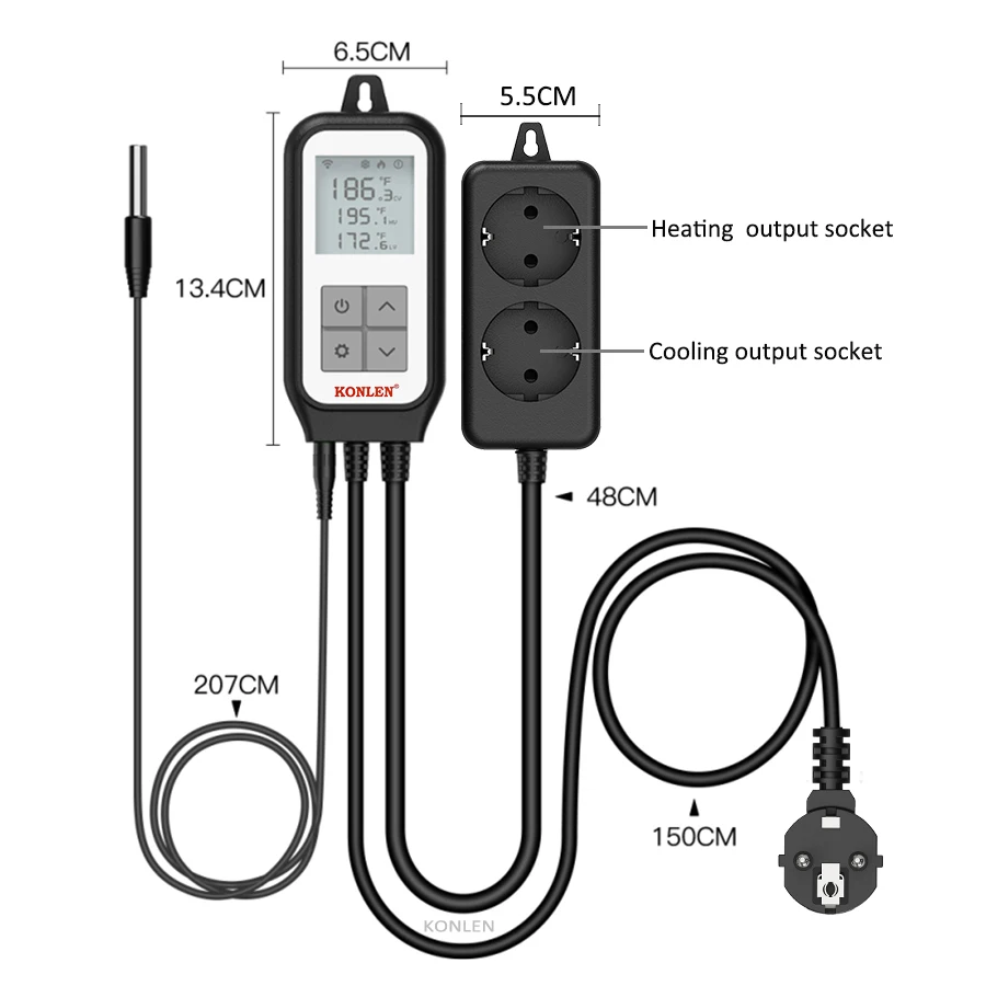 Top Tuya WIFI Temperatur Sensor Controller Thermostat Dual Wärme Kühlung Relais Sockel Thermometer Smart Leben Pool Brauerei