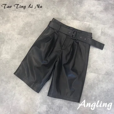 

Tao Ting Li Na New Fashion Natural Genuine Real Sheep Leather Shorts G3