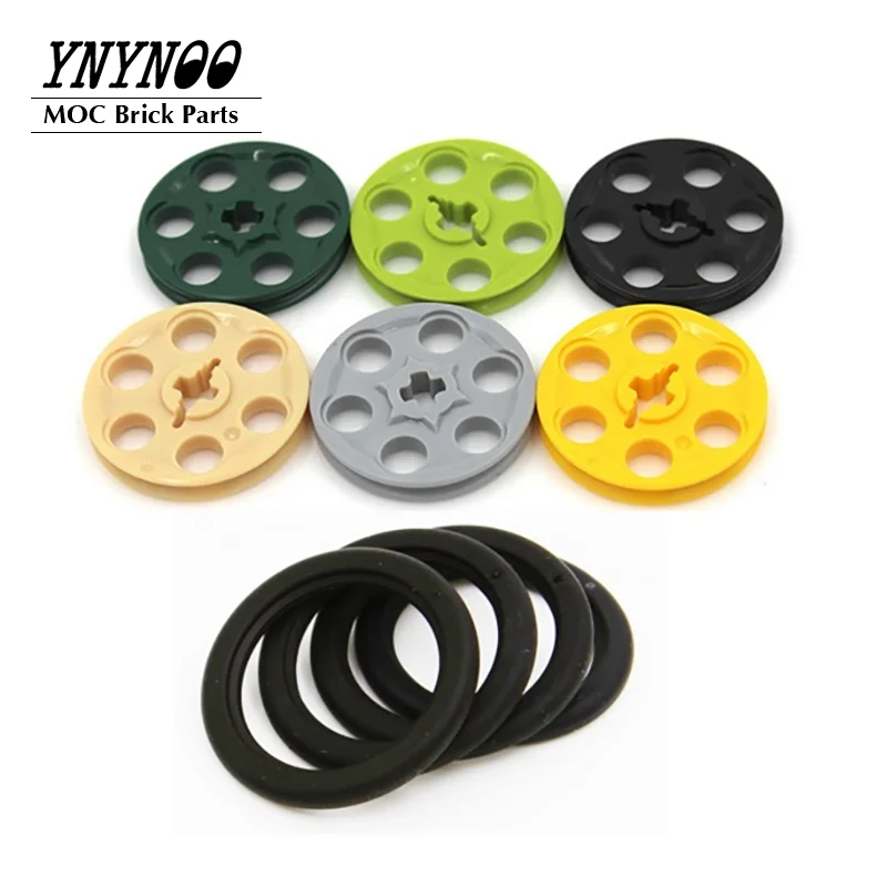 20Pcs/lot Technical Wedge Belt Wheel [aka Pulley] 4185 fit for Wheels and Tyres 2815 MOC Building Blocks Bricks Parts DIY Toys