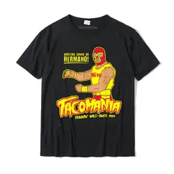 Tacomania Funny Taco Wrestling Luchador T-Shirt Camisas Hombre Kawaii Tops & Tees For Men Discount Cotton T Shirts Printed On