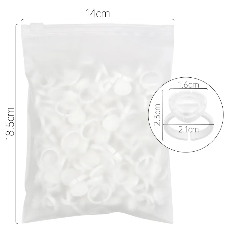 100 stücke Wimpern Kleber Tasse Ringe Halter Lash Erweiterung Liefert Zubehör Einweg Kleber Bögen Wimpern Verlängerung Kleber Tasse Ring – Detail 13