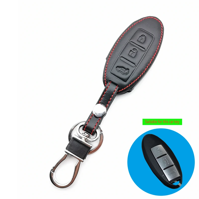 Leather Car Key Case Cover For Nissan Qashqai J10 J11 X-Trail T31 T32 Kicks Tiida Pathfinder Murano Note Juke Micra Accessories