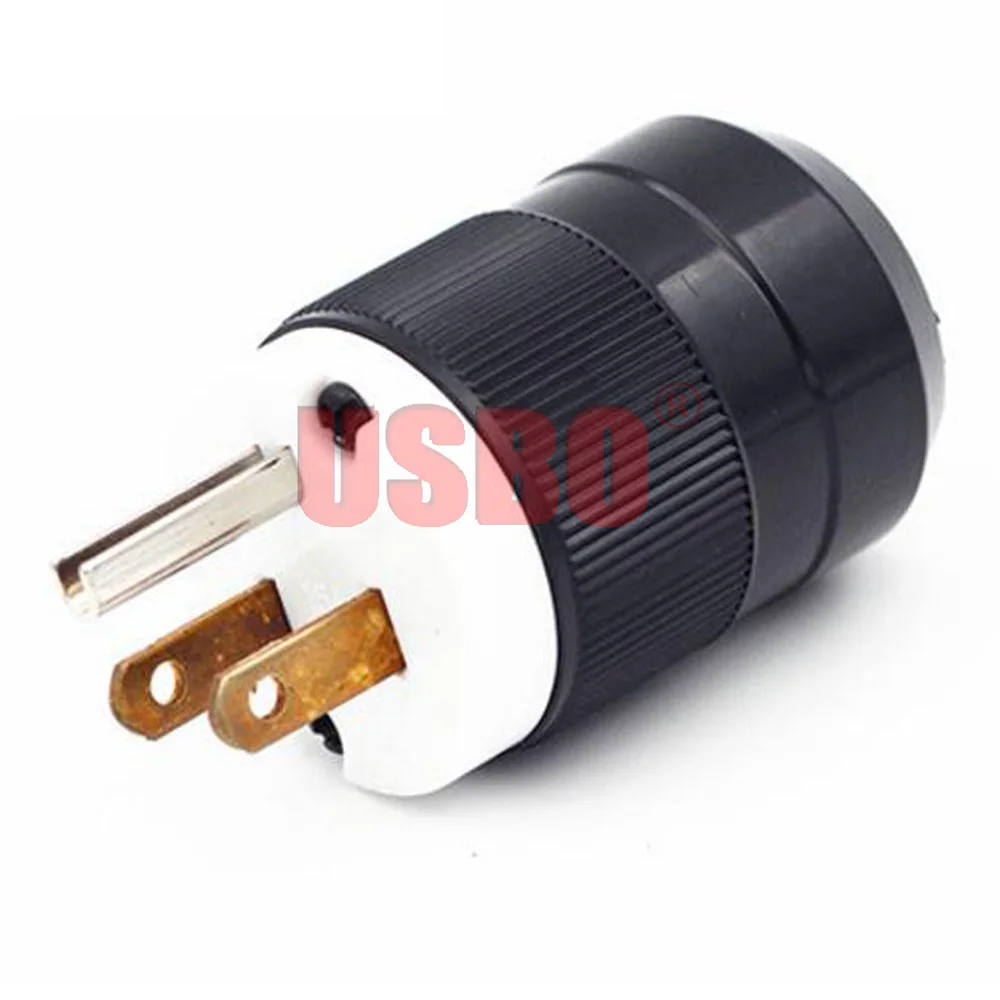 Black American 15A/20A NEMA 5-15P / 5-20P detachable assembly in-line Plug US industry waterproof power wiring plug connector