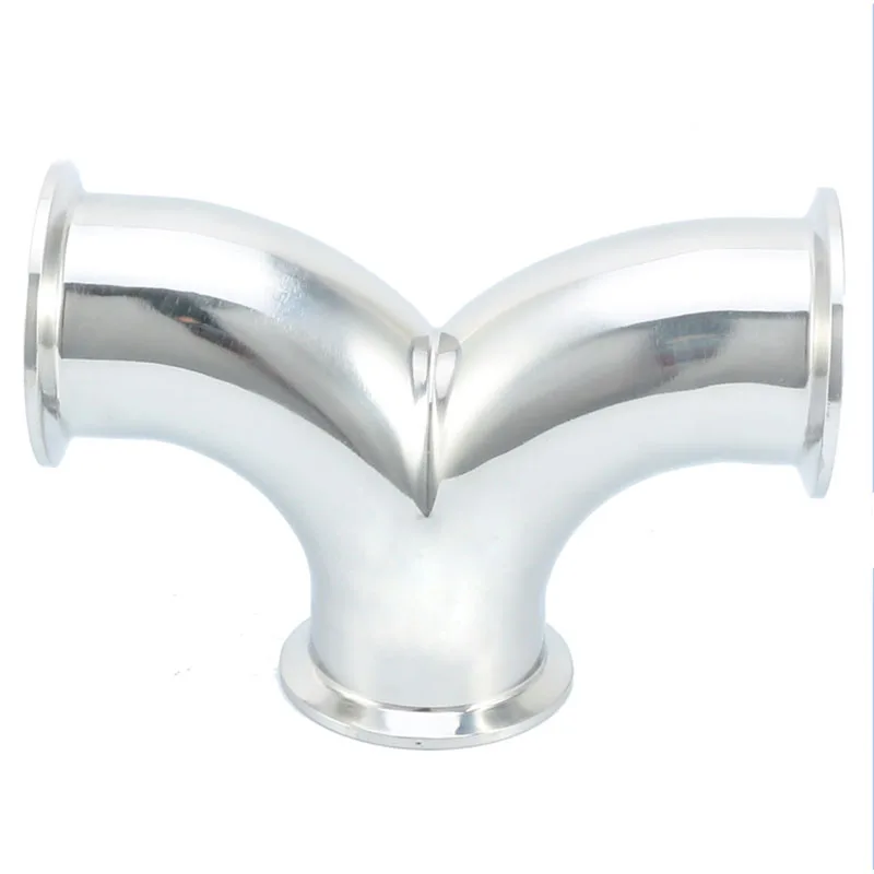 

SS304 Stainless Steel Y-shaped Three-Way Tee Pipe Fitting Mirror Tri Clamp Pipe Bend Tee Sanitary