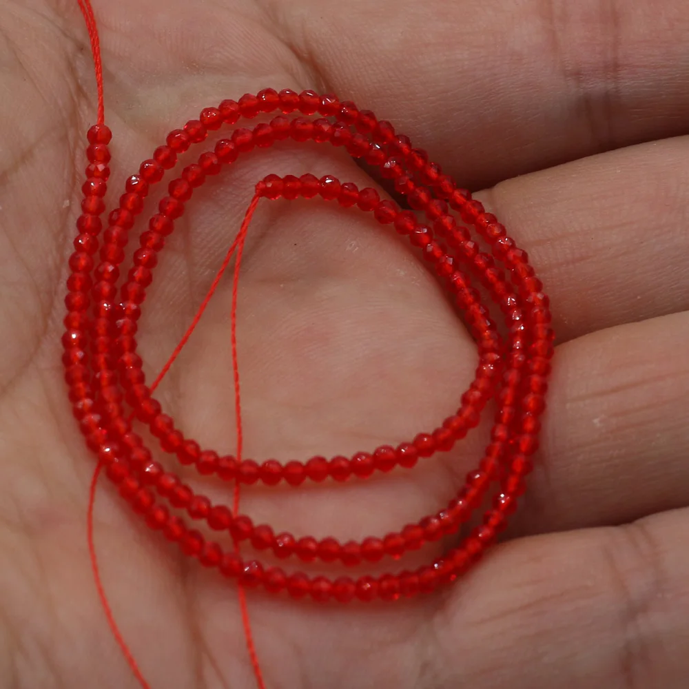 Perline rotonde 2mm squisite pietre semipreziose naturali spinello rosso branello allentato per gioielli da donna che fanno collana braccialetto fai