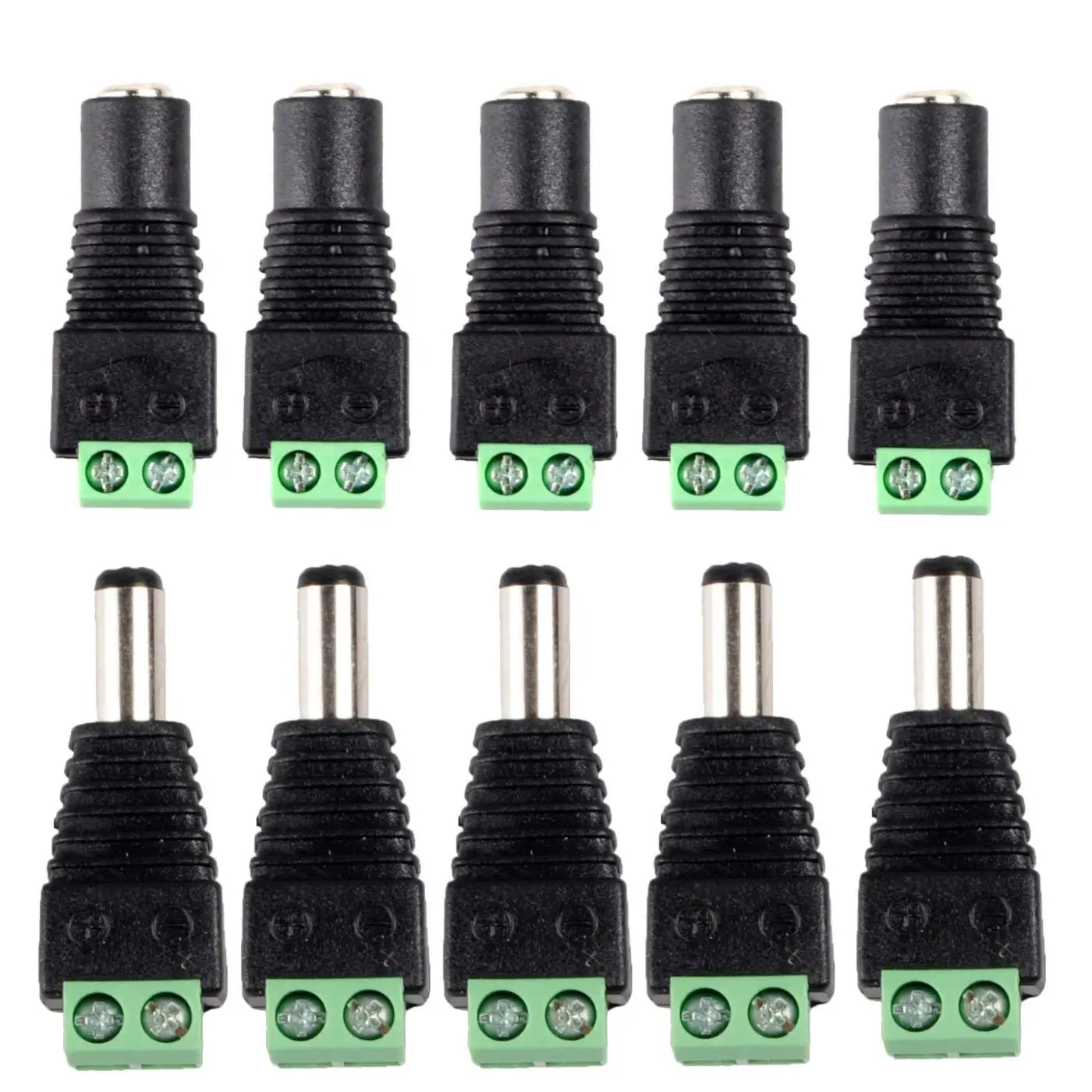 Male Female DC Connector 2.1mm*2.5mm Power Jack Adapter Plug For LED Strip Light CCTV Router Camera Home Applicance