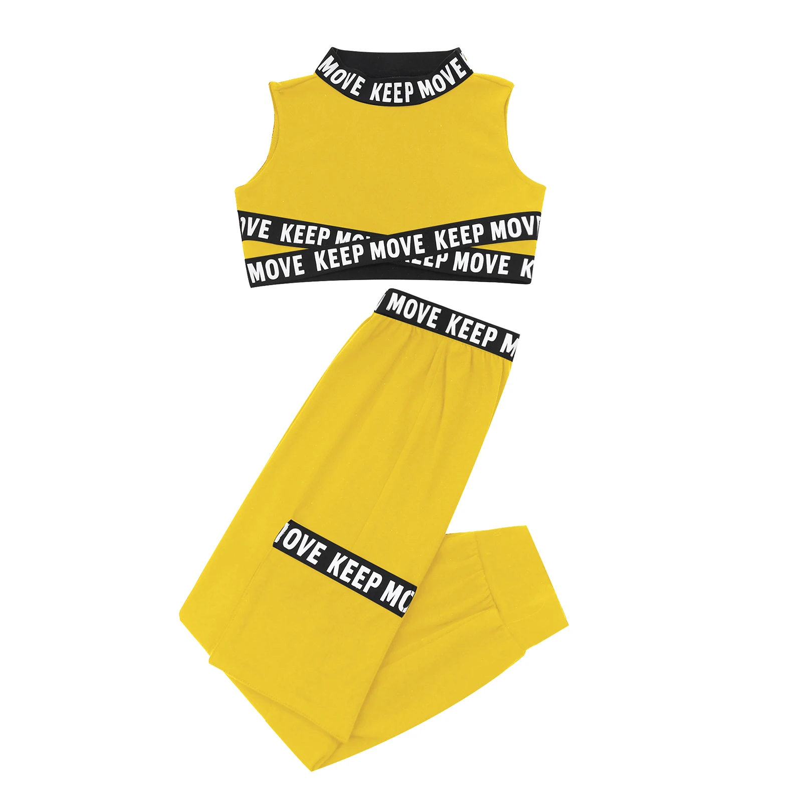 2 pçs crianças meninas ternos do esporte sem mangas letras impresso colheita topos e leggings conjunto terno de treino para ginásio correndo dança treino