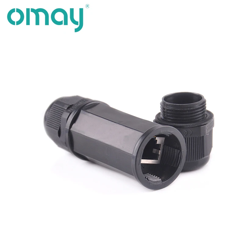 Rj45 à prova dip67 água conector ip67 ethernet cabo de rede conector cabeça dupla adaptador extensão do acoplador para cat5 6 7 8p8c