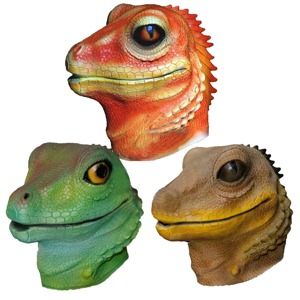 

Lizard Mask Adult Latex Reptiles Animal Head Lizard Ghecko Halloween Carnival Mask Fancy Dress Props