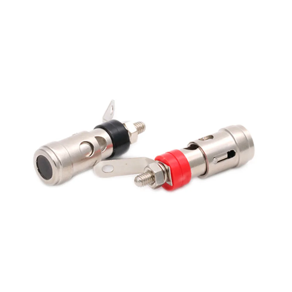 2PCS Binding Post Connector, Binding Post Cable Terminals for Audio Video Speaker Amplifier Subwoofer, Push Style Free-Soldering