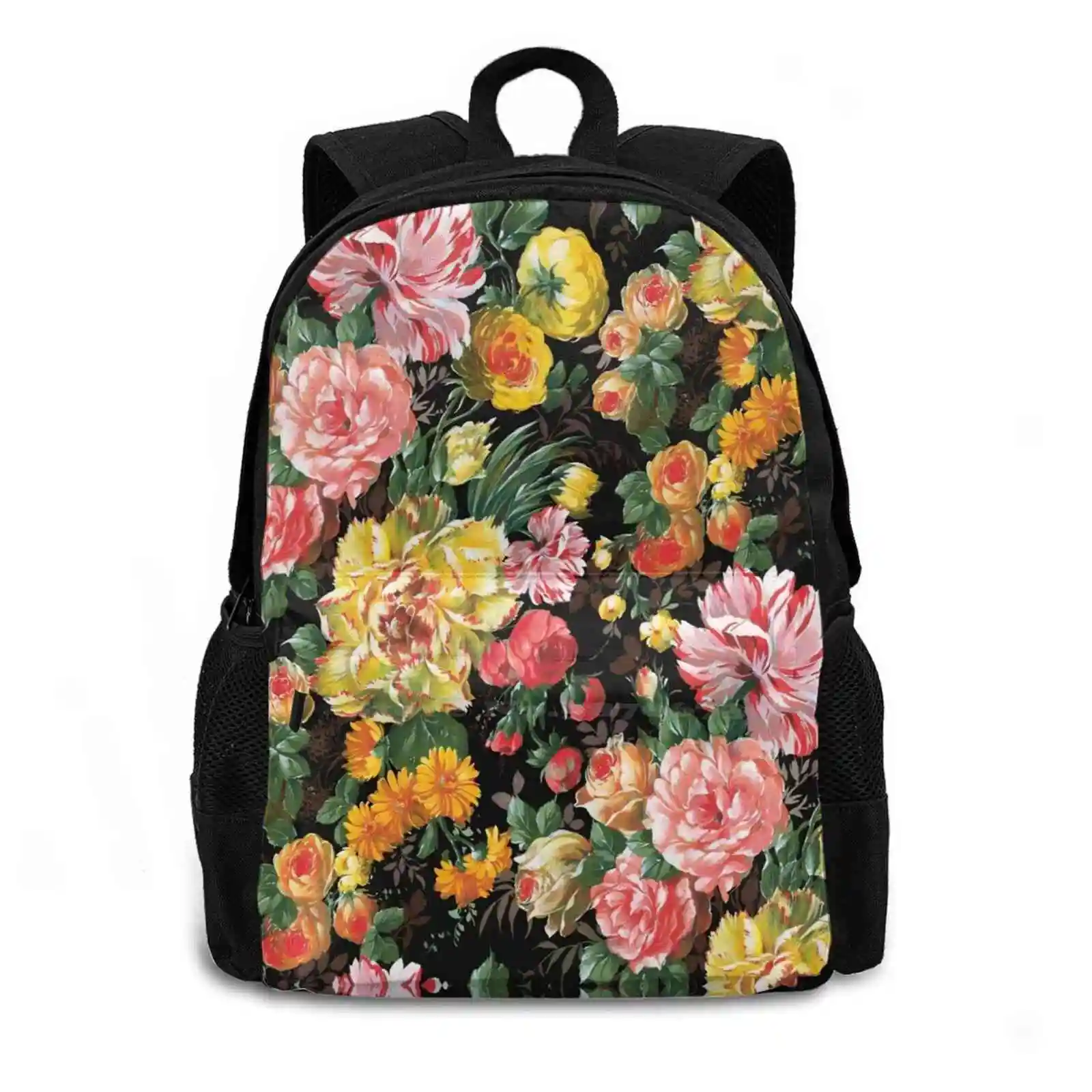 Watercolor Mix Flowers Pattern Print Pattern Design Laptop Travel School Bags Flowers Roses Nature Spring Summer Blooming