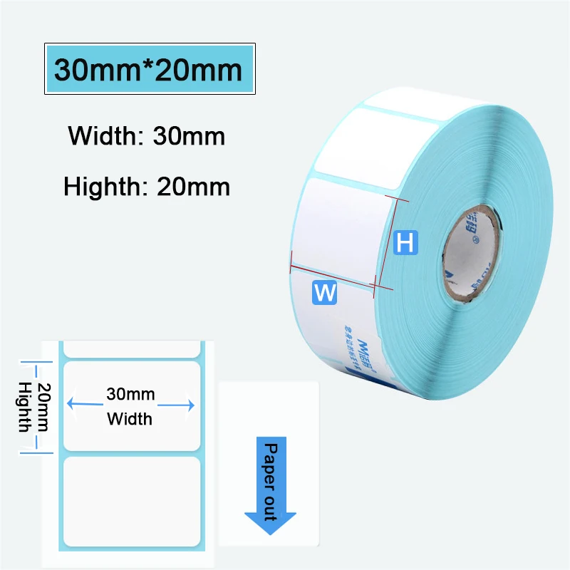 Thermal Label Sticker Paper 1 Roll Width 20mm ~30mm Supermarket Price Blank Barcode Label Direct Print Waterproof Print Supplies