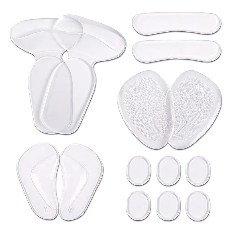 

Transparent Foot Protector 5-in-1 Gel Heel Sticker Anti-abrasion Foot Sticker Forefoot Pad Transparent Heel Sticker Soft Insole