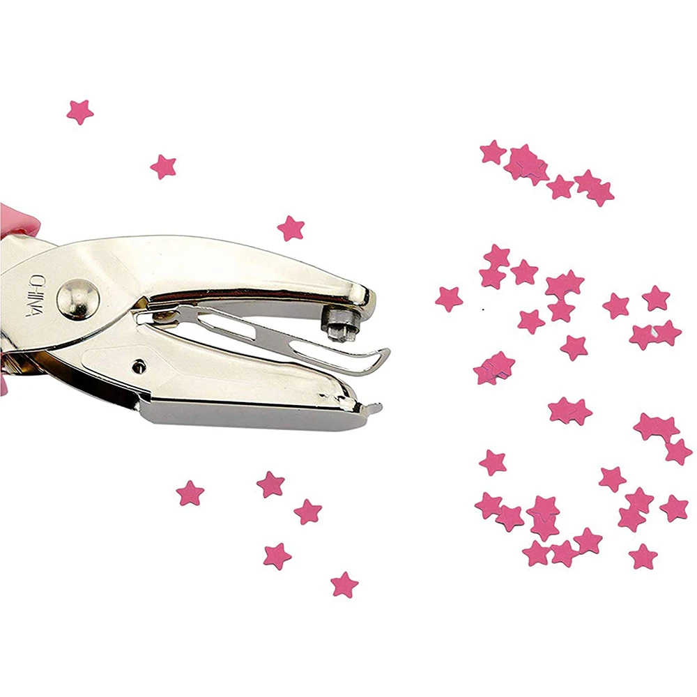 XRHYY 5MM Small Mini Tiny Star Shaped Metal Single Handheld Hole Paper Punch Punchers With Soft-Handled For Tags Clothing Ticket