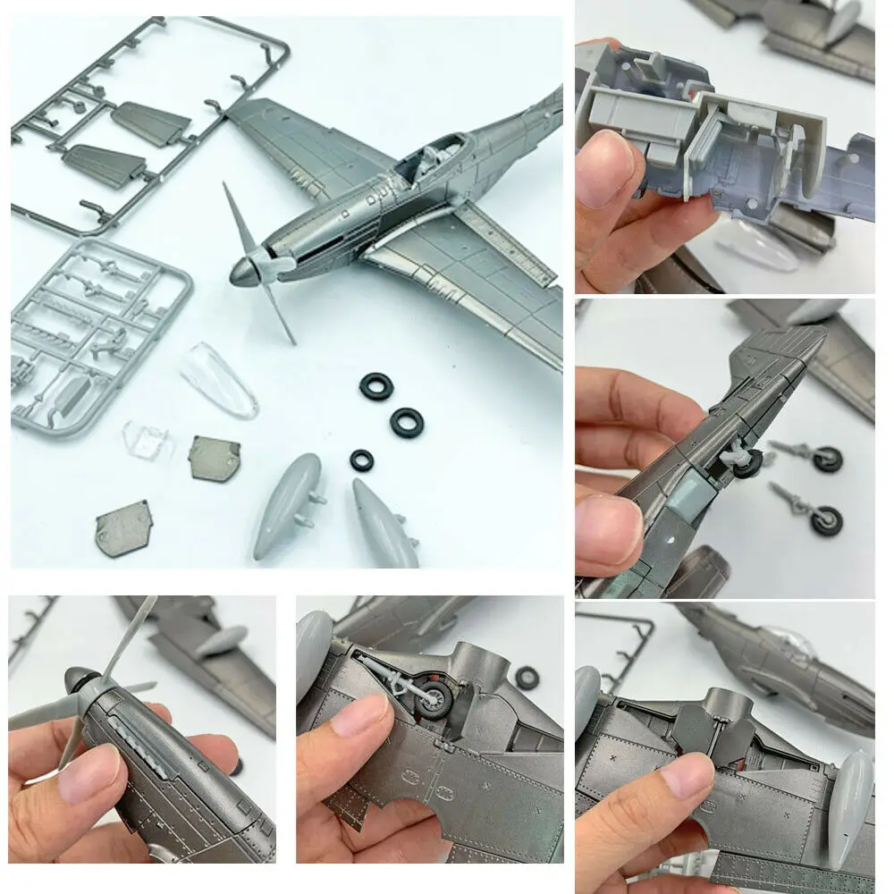 1/48 4D Mustang P-51 Fighter Assemble Model  World War Puzzle Airplane aircraft Collections Scene Sandpan Game Model Toy