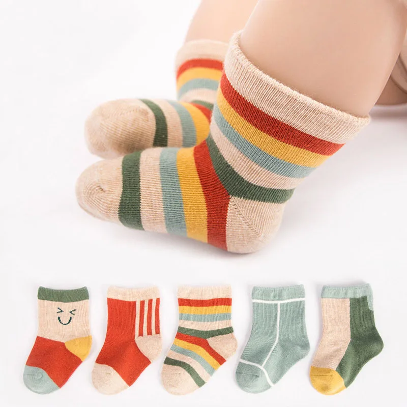 5 pair Baby Socks Baby Boys Girls Cartoon Decorative Socks Cotton Kids Socks Soft Newborn Baby Socks Clothes Accessories