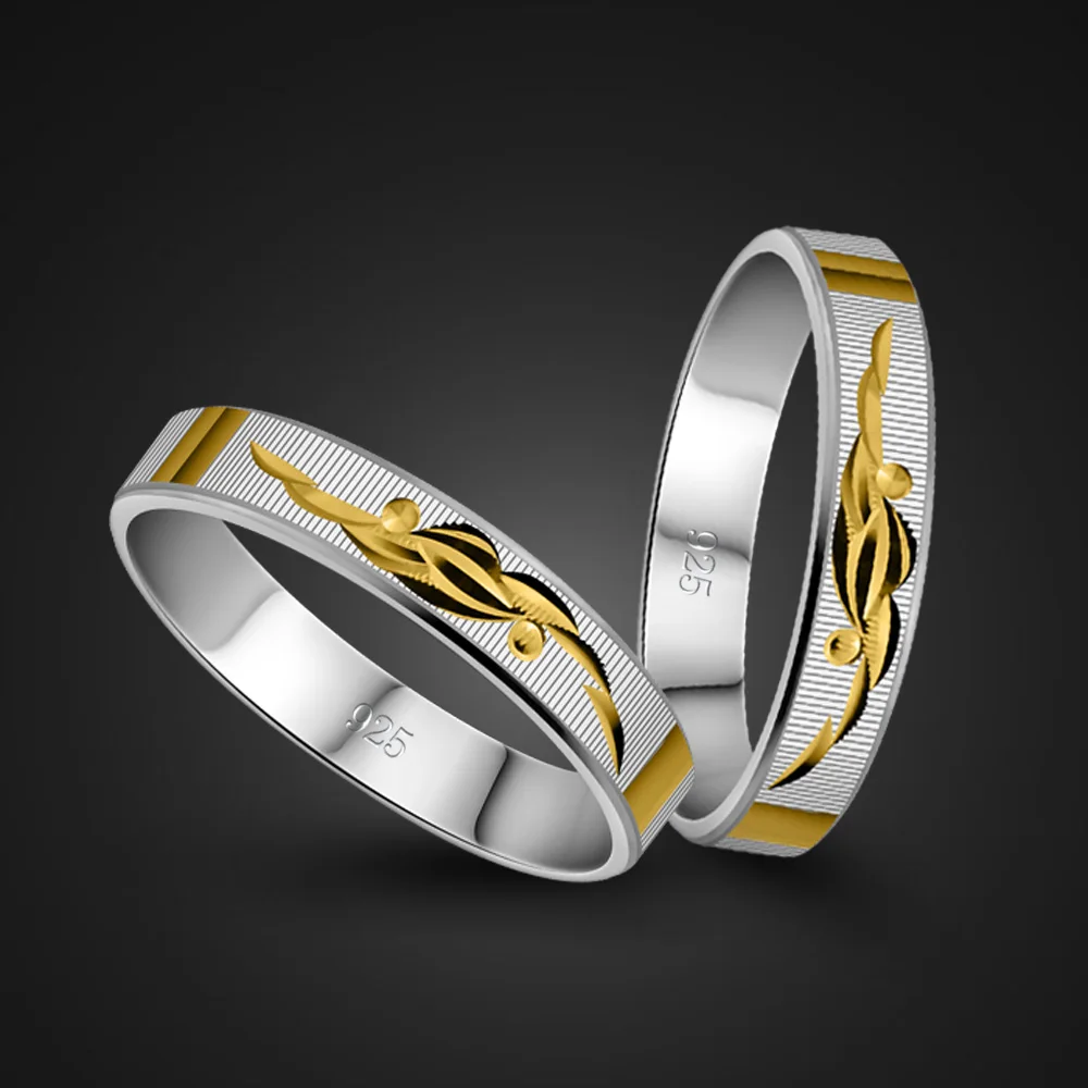 Fashion New 100% 925 Sterling Silver Ring Men\'s / Women\'s Silver Ring Pattern Design Solid Silver Ring Charm Jewelry Gift